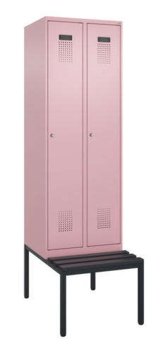 C+P Armoire vestiaire Evolo PLUS avec banc, largeur de compartiment 300 mm