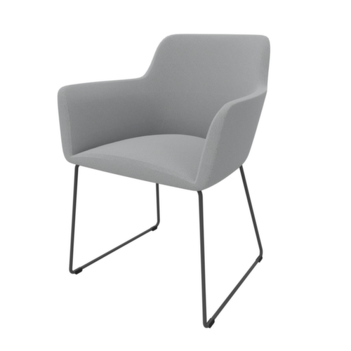Quadrifoglio Siège visiteur City avec accoudoirs, assise gris clair, Piètem. semelles