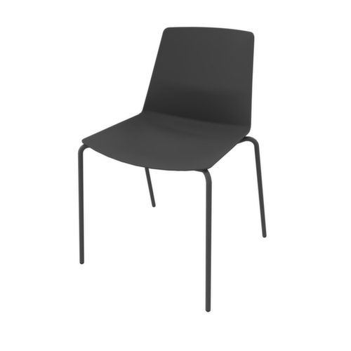 Quadrifoglio Siège visiteur Clue, assise gris foncé, piètement 4 pieds
