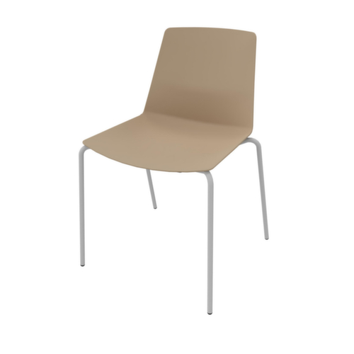 Quadrifoglio Siège visiteur Clue, assise beige, piètement 4 pieds
