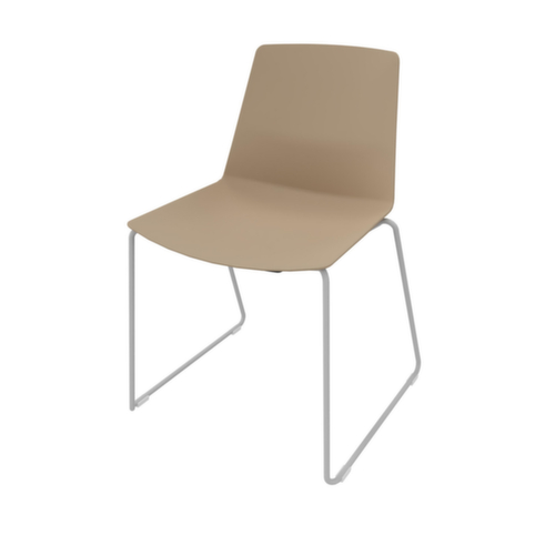 Quadrifoglio Siège visiteur Clue, assise beige, Piètem. semelles