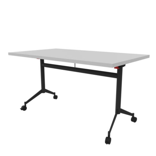 Quadrifoglio Table pliante Pop-Up, hauteur x largeur x profondeur 750 x 1400 x 800 mm, panneau gris