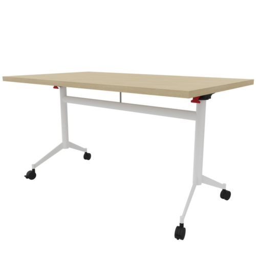 Quadrifoglio Table pliante Pop-Up, hauteur x largeur x profondeur 750 x 1400 x 800 mm, panneau chêne