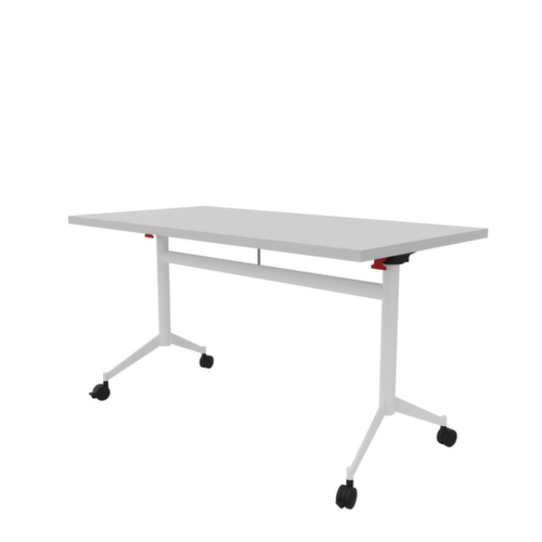 Quadrifoglio Table pliante Pop-Up, hauteur x largeur x profondeur 750 x 1400 x 700 mm, panneau gris