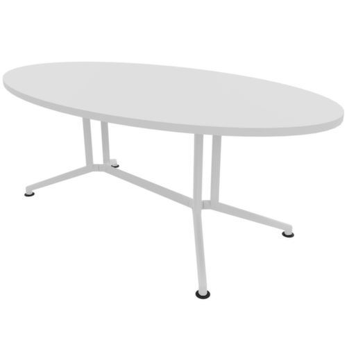 Quadrifoglio Table de conférence X2, largeur x profondeur 2400 x 1100 mm, panneau blanc