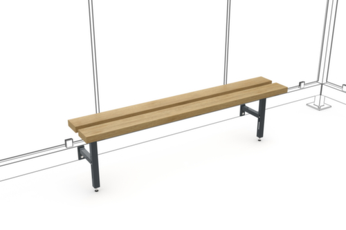 WSM Banc RelaxNature II 1500 pour abri fumeurs, RAL9016 blanc signalisation