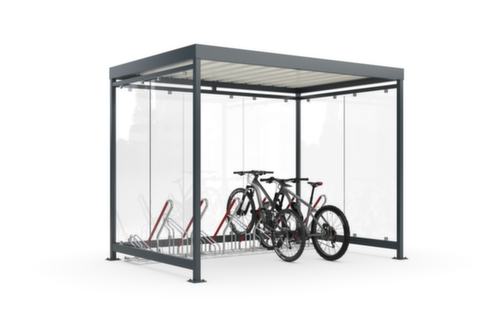 WSM Abri à cycles Köln Economy Bike K3 b/b 2502 XBF avec supports cycles, largeur x profondeur 3180 x 2165 mm