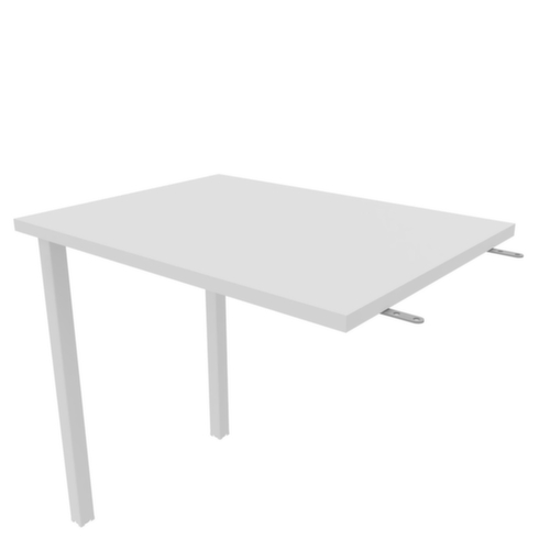 Quadrifoglio Table de rallonge Practika pour bureau avec piètement 4 pieds, largeur x profondeur 800 x 600 mm, plaque blanc