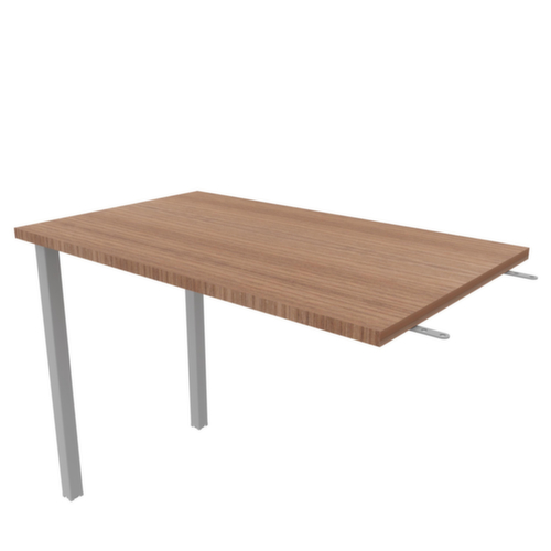 Quadrifoglio Table de rallonge Practika pour bureau avec piètement 4 pieds, largeur x profondeur 1000 x 600 mm, plaque noyer Canaletto