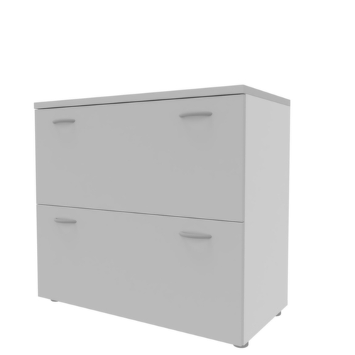 Quadrifoglio Armoire pour dossiers suspendus Practika, 2 extensions, blanc/gris