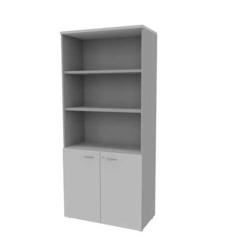 Quadrifoglio Armoire combinée Practika, 5 hauteurs des classeurs, alu/gris