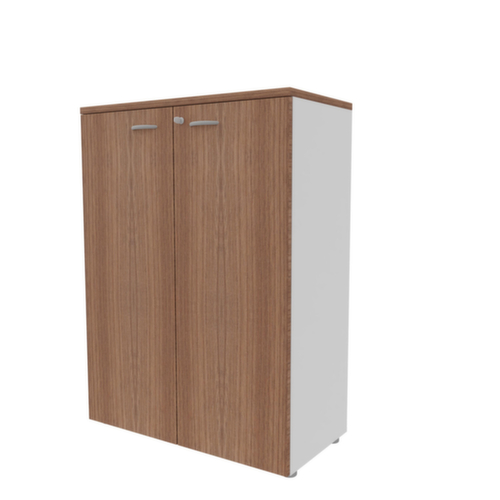 Quadrifoglio Armoire de bureau Practika, 3 hauteurs des classeurs, blanc/noyer Canaletto