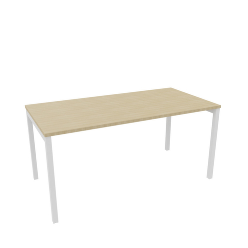 Quadrifoglio Bureau Practika avec piètement 4 pieds, largeur x profondeur 1600 x 800 mm, plaque chêne