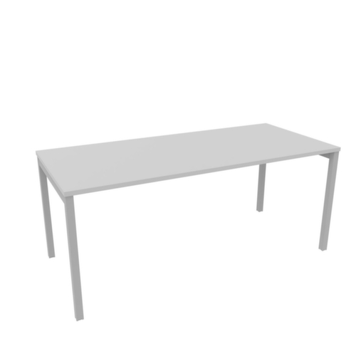 Quadrifoglio Bureau Practika avec piètement 4 pieds, largeur x profondeur 1800 x 800 mm, plaque gris