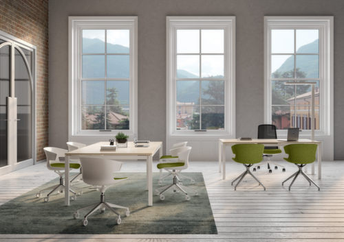 Quadrifoglio Siège pivotant coque en plastique COVE, gris