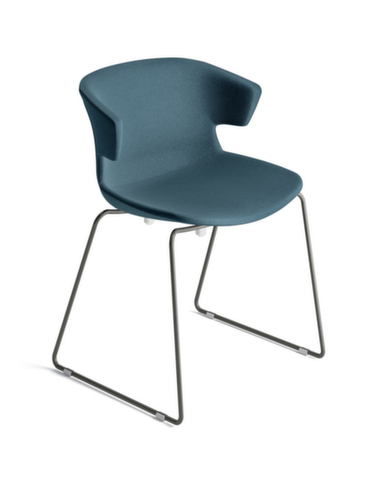 Quadrifoglio Chaise coque en plastique COVE avec piètement à patins, anthracite