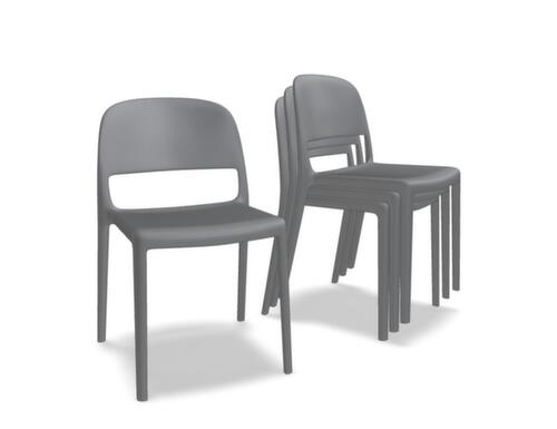 .mdd Chaise empilable Blendy, RAL7044 gris soie