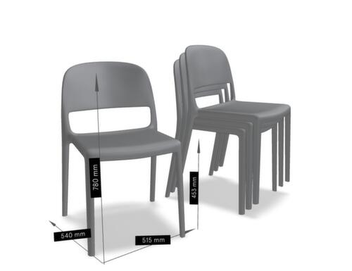.mdd Chaise empilable Blendy, RAL7044 gris soie