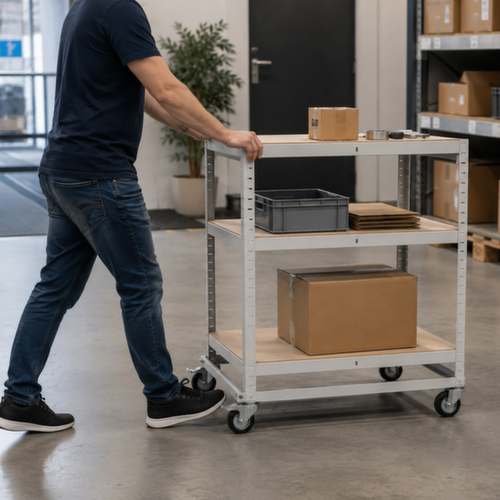 UDOBÄR Chariot à étagères, force 150 kg, 3 plateaux