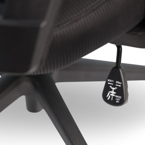 UDOBÄR Siège de bureau pivotant Iron avec mécanisme synchrone, dossier maille avec support, noir