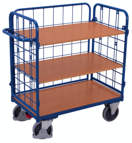 VARIOfit Chariot à étagères avec parois grillagées