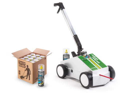 a.m.p.e.r.e. Kit de marquage au sol TRAFFIC PAINT® avec 12 bombes de peinture, jaune