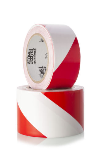 a.m.p.e.r.e. Ruban de marquage au sol TRAFFIC Tape Standard, rouge/blanc