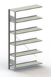META Rayonnage sans boulons pour classeurs élément suivant, 6 tablettes, RAL7035 gris clair