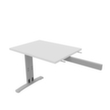 Quadrifoglio Table de rallonge Practika pour bureau avec piètement en C, largeur x profondeur 800 x 600 mm, plaque blanc