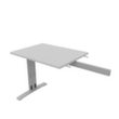 Quadrifoglio Table de rallonge Practika pour bureau avec piètement en C, largeur x profondeur 800 x 600 mm, plaque gris