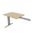 Quadrifoglio Table de rallonge Practika pour bureau avec piètement en C, largeur x profondeur 800 x 600 mm, plaque chêne