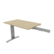 Quadrifoglio Table de rallonge Practika pour bureau avec piètement en C, largeur x profondeur 1000 x 600 mm, plaque chêne