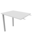 Quadrifoglio Table de rallonge Practika pour bureau avec piètement 4 pieds, largeur x profondeur 800 x 600 mm, plaque blanc
