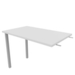 Quadrifoglio Table de rallonge Practika pour bureau avec piètement 4 pieds, largeur x profondeur 1000 x 600 mm, plaque blanc