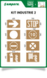 a.m.p.e.r.e. kit de pochoirs Industrie 2 pour le marquage au sol, flèche, stop, cercle, vitesse maximale autorisée, sens interdit, défense de s'arrêter, extincteur, bouche d'incendie murale