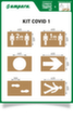 a.m.p.e.r.e. kit de pochoirs Covid1 pour le marquage au sol, distance de sécurité 1 et 2 m, cercle, flèche, passerelle, piétons