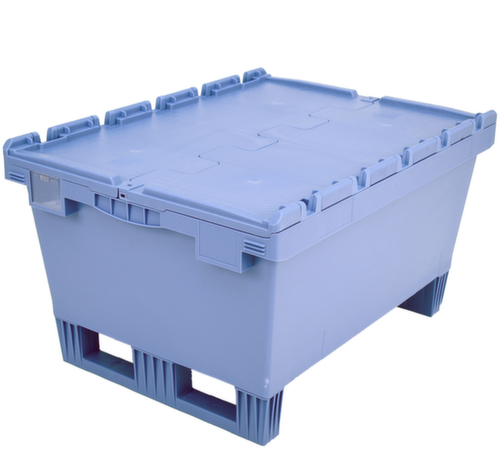 BITO Conteneur consigné de grand volume à double fond + patins, capacité 114 l, couvercle crocodile