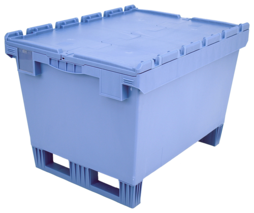 BITO Conteneur consigné de grand volume à double fond + patins, capacité 151 l, couvercle crocodile