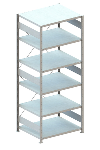 META Panneau d'extension pour le rayonnage sans CLIP vis, hauteur x largeur x profondeur 2500 x 1006 x 836 mm, 6 tablettes