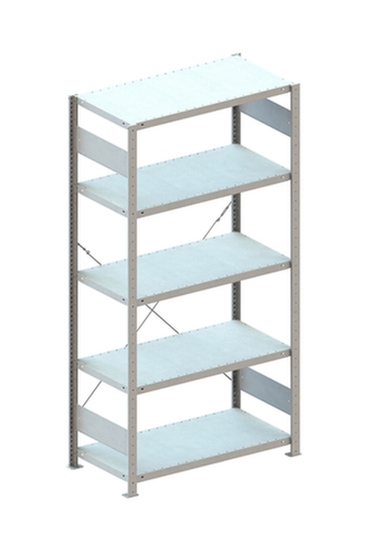 META système d'étagères sans vis CLIP, hauteur x largeur x profondeur 2000 x 1356 x 536 mm, 5 tablettes