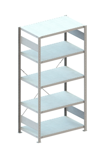 META système d'étagères sans vis CLIP, hauteur x largeur x profondeur 2000 x 1056 x 636 mm, 5 tablettes