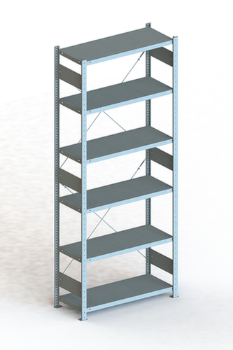 META Rayonnage universel sans boulons S3 Clip 150, hauteur x largeur x profondeur 2500 x 1056 x 436 mm, 6 tablettes