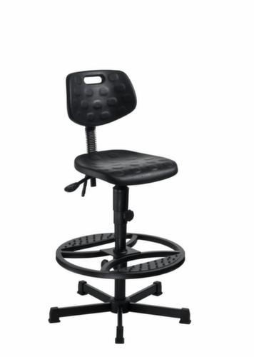 meychair Siège d'atelier pivotant Workster Simplex, assise mousse PU noir, avec patins en plastique