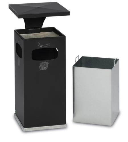 Cendrier poubelle avec 3 ouvertures d'introduction, anthracite