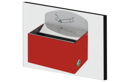 Cendrier mural ou combiné avec panneau arrière, rouge