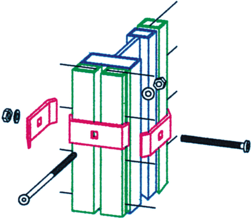 Posts pour parois de séparation, hauteur 2200 mm