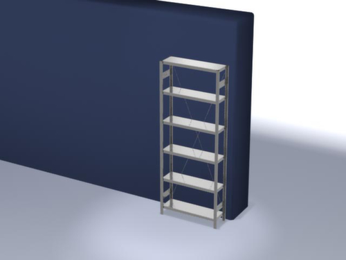 hofe système d'étagères sans vis, hauteur x largeur x profondeur 2500 x 1060 x 335 mm, 6 tablettes