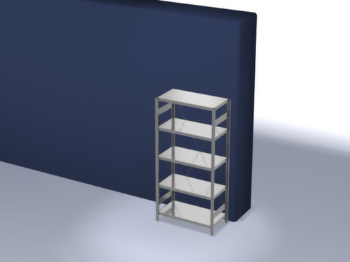 hofe système de rayonnages sans vis de conception standard, hauteur x largeur x profondeur 2000 x 1060 x 535 mm, 5 tablettes