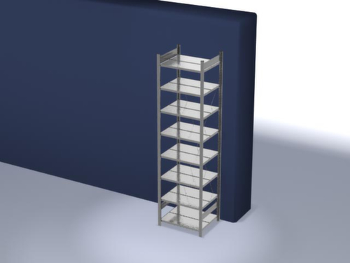 hofe Etagère à dossiers sans vis pour une utilisation des deux côtés, 8 tablettes, avec revêtement en zinc anti-corrosion