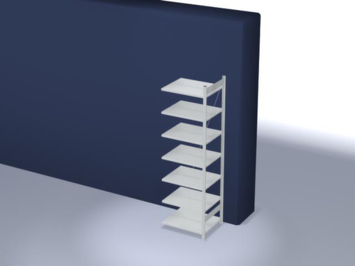 hofe Porte-documents sans vis Zone de fixation pour une utilisation des deux côtés, 7 tablettes, RAL7035 gris clair